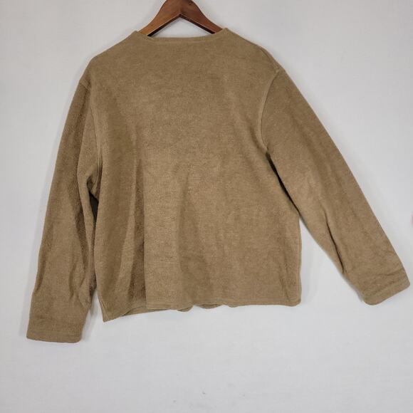 Vintage Chicos Sweater Womens Sz Large Beige Button Up Long Sleeve Grandma Warm - Picture 12 of 15